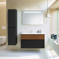 Товар: Тумба с раковиной Burgbad Fiumo 100 SFXN102F3958FOT52G0200C0001*1 Tectona Dekor Zimt Graphit Softmatt - фото 2 Тумба с раковиной Burgbad Fiumo 100 SFXN102F3958FOT52G0200C0001*1 Tectona Dekor Zimt Graphit Softmatt — фото 2, Мебель для ванной