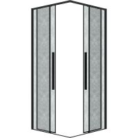 Душевой уголок Grossman Galaxy 80х80 300.K33.01.8080.21.02 профиль Черный матовый стекло шиншилла — фото 2, Душевые уголки