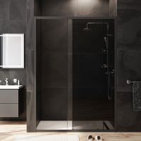 Душевая дверь AM.PM Gem 140 профиль Черный матовый стекло тонированное-прозрачное арт-W90G-140-1-195BG — фото 4, Раздвижные душевые двери