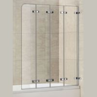 Шторка на ванну WeltWasser WW100 ZD4 100 10000002761 профиль Хром стекло прозрачное — фото 1, Складные шторки для ванной