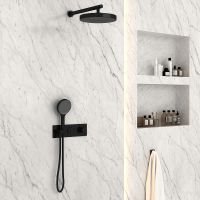 Душевая система Vincea Inspire VSFW-422TI2MB с термостатом Черная матовая — фото 3, Душевое оборудование. Душевая программа