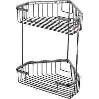 Полка корзина Haiba HB335-1 угловая Хром — фото 1, Полки для ванной и душа