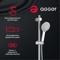 Товар: Душевая система Agger Thermo A2493500 с термостатом Хром - фото 15 Душевая система Agger Thermo A2493500 с термостатом Хром — фото 15, Душевые стойки