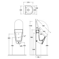 Товар: Писсуар Globo Forty3 FO030.BI подвесной Белый - фото 3 Писсуар Globo Forty3 FO030.BI подвесной Белый — фото 3, Писсуары