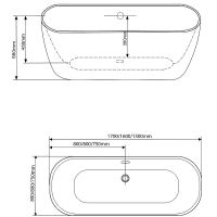 Товар: Акриловая ванна Grossman Classic 160х80 GR-2502MB без гидромассажа - фото 7 Акриловая ванна Grossman Classic 160х80 GR-2502MB без гидромассажа — фото 7, Ванны