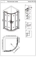 Душевой уголок Veconi Rovigo RV-07B 90х90 RV07B-90-01-C3 профиль Черный матовый стекло прозрачное — фото 3, Душевые уголки четверть круга