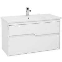 Тумба под раковину Aquanet Модена 100 198489 подвесная Белый глянец — фото 1, Тумбы под раковину