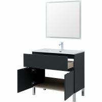 Тумба под раковину Aquanet Алвита New 90 303911 Антрацит — фото 8, Тумбы под раковину