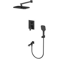 Душевая система Splenka S31.27.06 Черная матовая — фото 1, Встраиваемые душевые комплекты