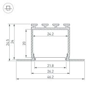 Профиль алюминиевый Arlight 016447 встраиваемый Серебристый — фото 4, Профили для светодиодных лент