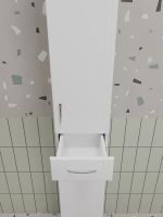 Шкаф пенал Style Line Эко Стандарт 30 с бельевой корзиной Белый глянцевый арт-ЛС-00002328 — фото 5, Пеналы для ванной комнаты