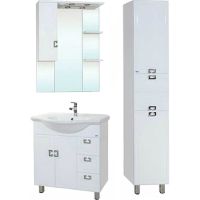 Зеркало со шкафом Bellezza Миа 85 L 4637714002011 с подсветкой Белое — фото 3, Мебель для ванной