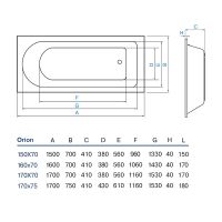 Товар: Акриловая ванна Koller Pool Orion 170x75 без гидромассажа - фото 4 Акриловая ванна Koller Pool Orion 170x75 без гидромассажа — фото 4, Ванны