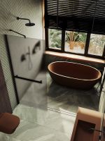 Душевая перегородка Maybah Glass MGD-728-6ш 790x1950 в широком профиле Черный стекло бронзовое матовое — фото 5, Душевые перегородки