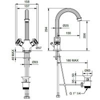 Смеситель для раковины Cezares Olimp OLIMP-LS2-03/24-Sw Золото 24 карат — фото 2, Смесители для раковины