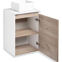 Тумба под раковину Runo Бари 40 00-00001372 подвесная Крафт дуб Белая — фото 4, Тумбы под раковину