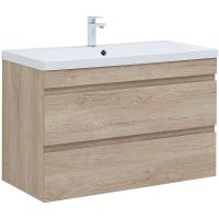 Тумба под раковину Aquanet Нота New 100 334200 подвесная Дуб светлый — фото 1, Мебель для ванной