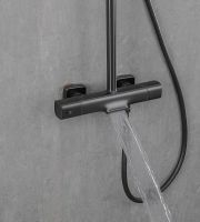 Товар: Душевая система Gappo G2495-79 с термостатом Оружейная сталь - фото 4 Душевая система Gappo G2495-79 с термостатом Оружейная сталь — фото 4, Душевые стойки