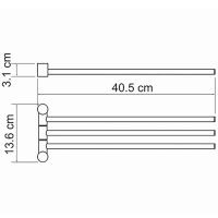 Полотенцедержатель WasserKRAFT Ammer K-1933 поворотный Хром матовый — фото 4, Полотенцедержатели