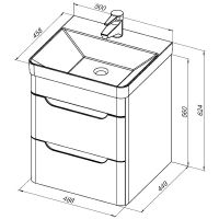 Тумба с раковиной Aquanet София 50 подвесная Белый глянец арт-274195 — фото 8, Тумбы с раковиной