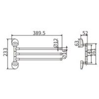 Полотенцедержатель CeramaLux Valencia 73214-3 поворотный Хром — фото 2, Полотенцедержатели