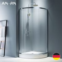 Душевой уголок AM.PM Like Solo Slide 90x90 W83G-315-090CT профиль Хром глянцевый стекло прозрачное — фото 1, Душевые уголки четверть круга