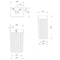 Раковина Abber Stein 50 AS2505-H Белая матовая — фото 5, Раковины напольные