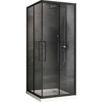 Душевой уголок Abber Schwarzer Diamant 100х100 AG02100BH профиль Черный стекло прозрачное — фото 2, Квадратные душевые уголки