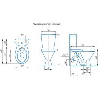 Унитаз компакт Rosa Элегант 4620008195698 Черный декор с бачком и сиденьем — фото 2, Напольные унитазы