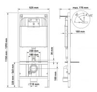 Комплект унитаза с инсталляцией Berges Novum Rimless 047255 с сиденьем Микролифт и Черной клавишей смыва — фото 8, Комплекты унитаз + инсталляция