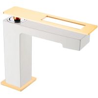 Товар: Смеситель для раковины Boheme Q 141-WG Белый Золото - фото 2 Смеситель для раковины Boheme Q 141-WG Белый Золото — фото 2, Смесители