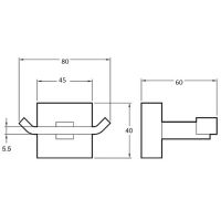 Двойной крючок Bronze de Luxe 1760'S 10507 Бронза — фото 2, Крючки для полотенец