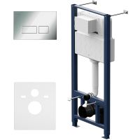 Комплект унитаза с инсталляцией AM.PM Spirit V2.0 FlashClean IS47051.701700MB с сиденьем Микролифт и клавишей смыва Хром глянцевый — фото 10, Комплекты унитаз + инсталляция