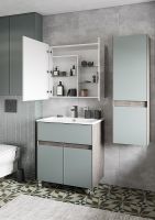 Тумба под раковину Aquaton Форест 75 1A278301FR9C0 Дуб рошелье Сумеречный голубой — фото 9, Мебель для ванной