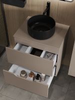 Тумба с раковиной Orange Line 60 Li-60TuLMDF+B07-345B подвесная Латте матовый — фото 4, Мебель для ванной