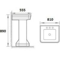 Раковина Boheme Vogue 81 942-2 с пьедесталом Белая — фото 2, Раковины