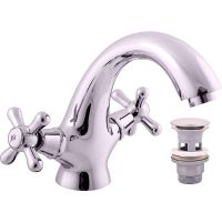 Смеситель для раковины Rav Slezak Morava retro MK129.5 Хром — фото 1, Смесители для раковины