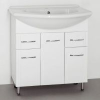 Тумба под раковину Style Line Эко Стандарт 26 Байкал 75 ЛС-00002286 Белый глянец — фото 5, Мебель для ванной