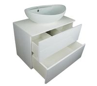 Тумба под раковину Orange Otto Ot-75TuGLASS подвесная Белый глянцевый — фото 9, Тумбы под раковину