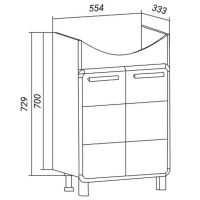 Тумба под раковину Runo Эрика 60 00-00004147 Белая — фото 4, Тумбы под раковину