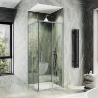 Душевой уголок Maybah Glass MGY-1323-5 900x900x1950 раздвижной профиль Хром матовый стекло прозрачное — фото 1, Душевые уголки