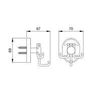 Тройной крючок Ростовская Мануфактура Сантехники A5022 Хром — фото 2, Крючки для полотенец