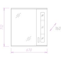 Зеркало со шкафом Onika Кристалл 67.02 206706 с подсветкой Белое — фото 3, Зеркальные шкафы в ванную