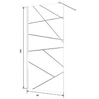 Душевая перегородка Ceruttispa Pick 90 PICK T90B 10378 профиль Черный матовый стекло узор матовый с прозрачным — фото 9, Душевые перегородки