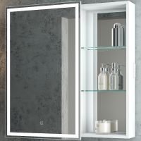 Зеркальный шкаф Bellezza Марта 80 L 4646613022013 с подсветкой Белый — фото 1, Зеркальные шкафы в ванную