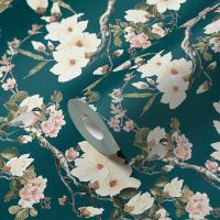 Обои Livingwalls Michalsky 3 36498-4 Винил на флизелине (0,53*10,05) Бирюзовый/Разноцветный, Цветы — фото 3, Обои для стен