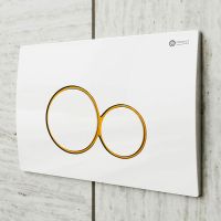 Клавиша смыва Point Виктория PN44061WG Белая Золото — фото 2, Комплектующие для душевого оборудования