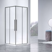 Душевой уголок Vincea Slim-N 100x90 VSS-4SN9010CLGM профиль Вороненая сталь стекло прозрачное — фото 2, Прямоугольные душевые уголки