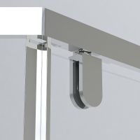 Душевой уголок Vincea Stresa 100х100 VSP-1S100CLGM профиль Вороненая сталь стекло прозрачное — фото 7, Душевые уголки трапеция