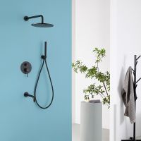 Душевая система Abber Wasser Kreis AF8117B Черная матовая — фото 2, Встраиваемые душевые комплекты